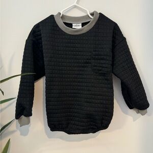 Black Quilted Sweatshirt Romper